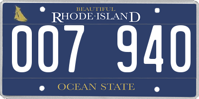 RI license plate 007940
