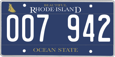 RI license plate 007942