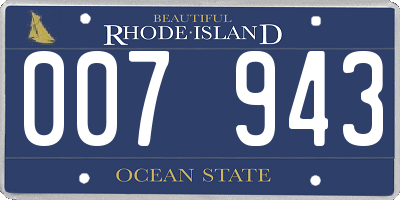 RI license plate 007943