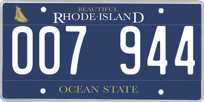 RI license plate 007944