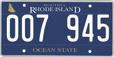 RI license plate 007945