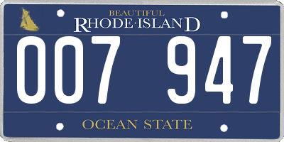 RI license plate 007947