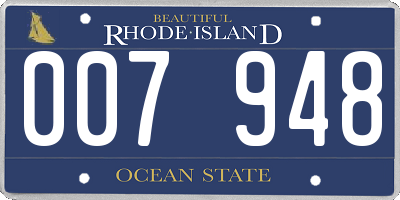 RI license plate 007948