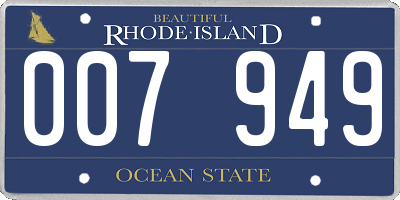 RI license plate 007949