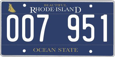 RI license plate 007951
