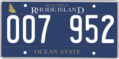 RI license plate 007952