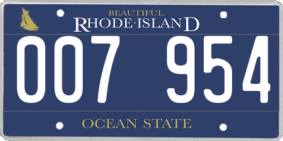 RI license plate 007954