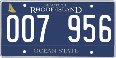 RI license plate 007956