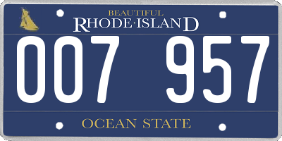 RI license plate 007957