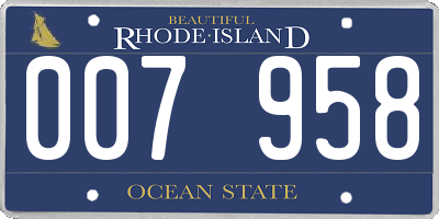 RI license plate 007958