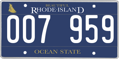 RI license plate 007959