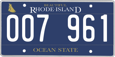 RI license plate 007961
