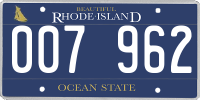 RI license plate 007962