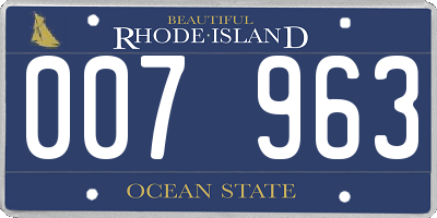 RI license plate 007963