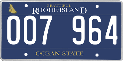 RI license plate 007964