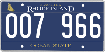 RI license plate 007966