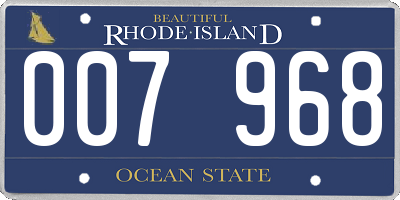 RI license plate 007968