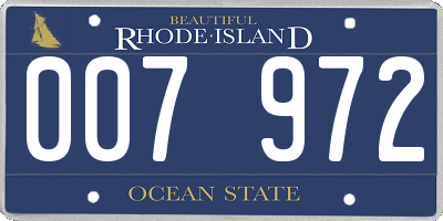 RI license plate 007972