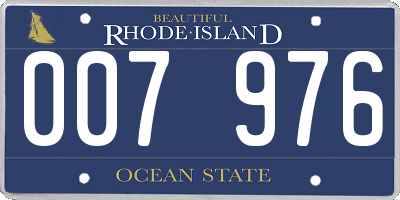 RI license plate 007976