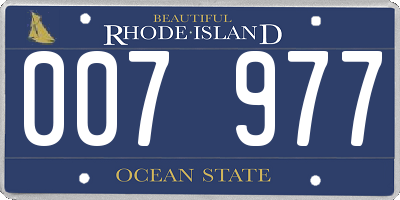 RI license plate 007977