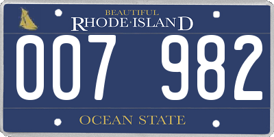 RI license plate 007982