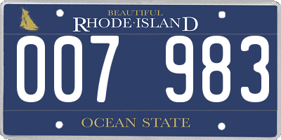 RI license plate 007983