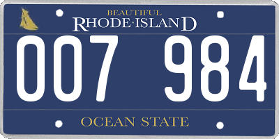 RI license plate 007984