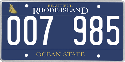 RI license plate 007985