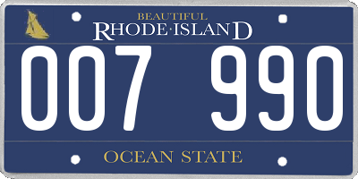 RI license plate 007990