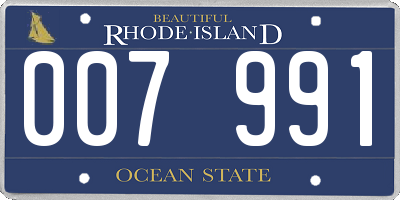 RI license plate 007991