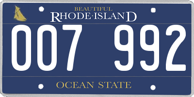 RI license plate 007992