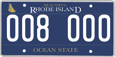 RI license plate 008000