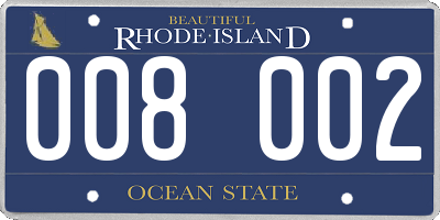 RI license plate 008002