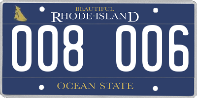 RI license plate 008006