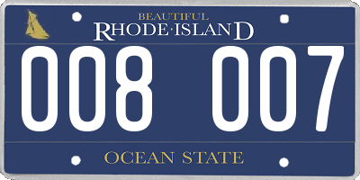 RI license plate 008007