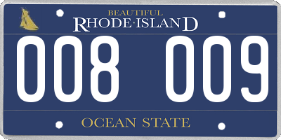 RI license plate 008009
