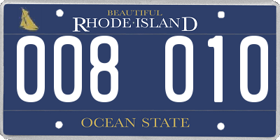 RI license plate 008010