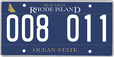 RI license plate 008011