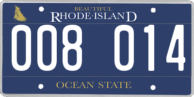 RI license plate 008014