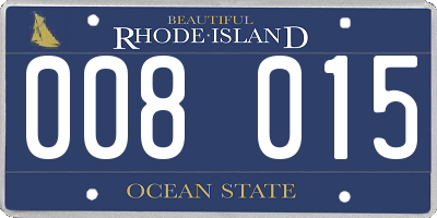 RI license plate 008015