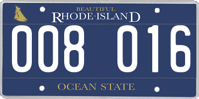 RI license plate 008016
