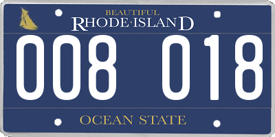 RI license plate 008018