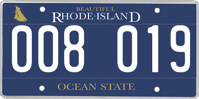 RI license plate 008019
