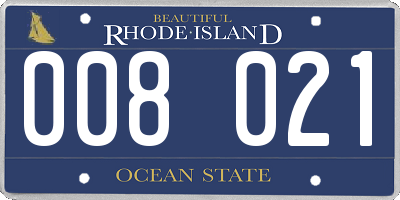 RI license plate 008021