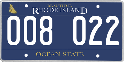 RI license plate 008022