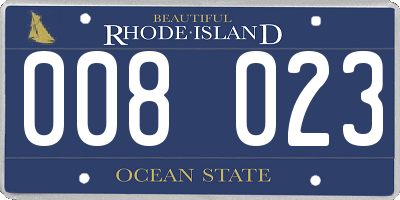 RI license plate 008023