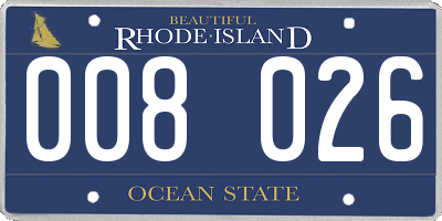 RI license plate 008026