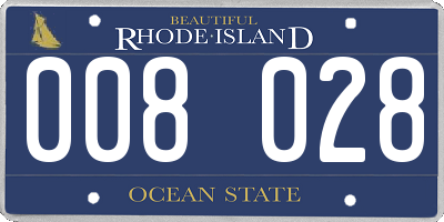 RI license plate 008028