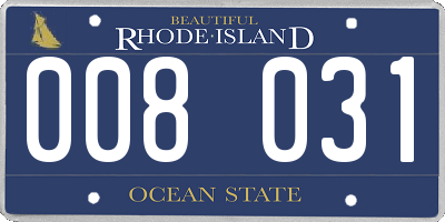RI license plate 008031