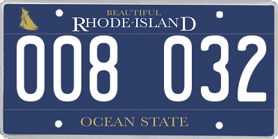 RI license plate 008032